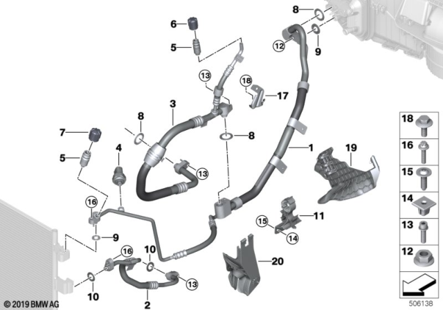 2020 BMW X7 REFRIGERANT LINE, DUAL LINE Diagram for 64539461984