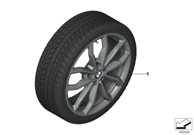 2019 BMW X1 Winter Wheel With Tire M Y-Spoke Diagram