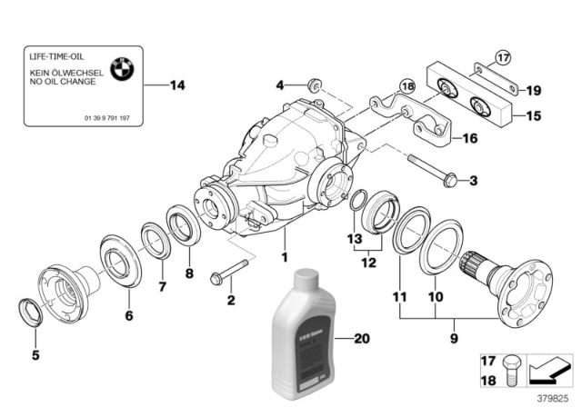 2003 BMW 325xi Final Drive, Input / Output, 4-Wheel Diagram