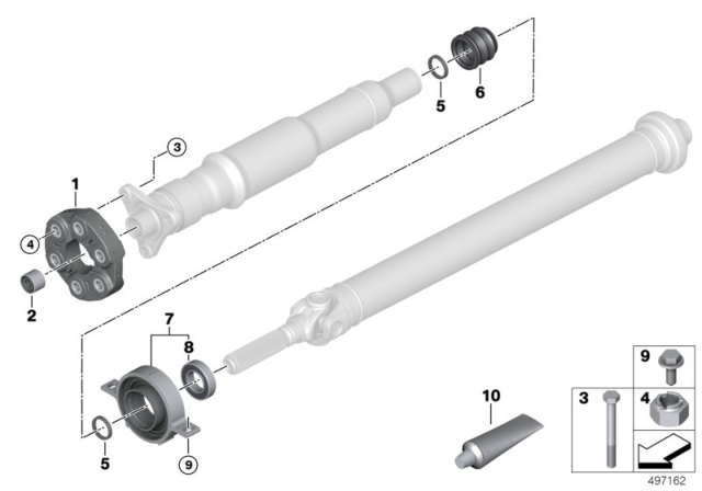 2020 BMW X3 M Drive Shaft, Single Components Diagram