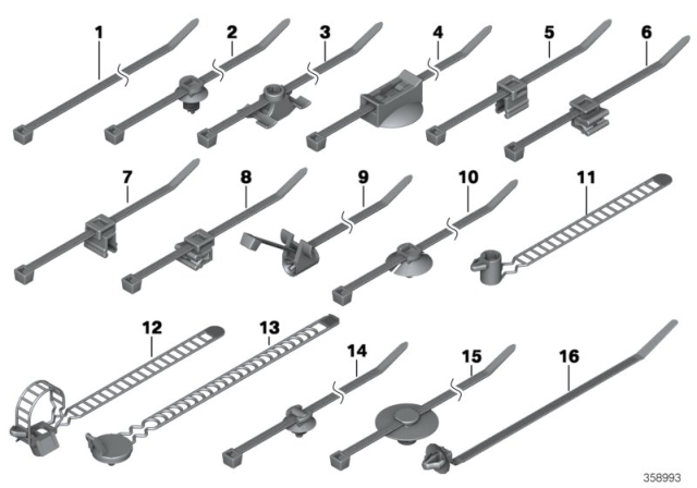 2015 BMW X5 Cable Tie Diagram