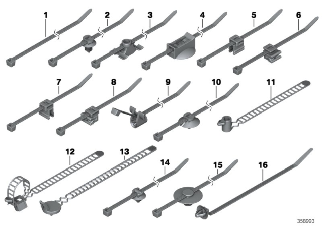 2016 BMW X5 Cable Tie Diagram