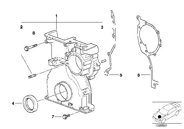 2003 BMW 325i Timing Case Diagram