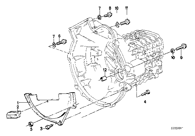 1988 BMW 528e Transmission Mounting Diagram