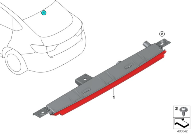 2019 BMW X2 Third Stoplamp Diagram for 63257487689