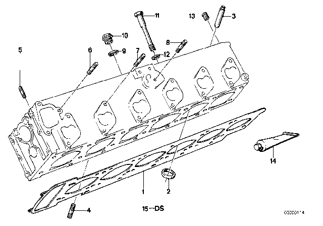 1976 BMW 530i Cylinder Head & Attached Parts Diagram 2