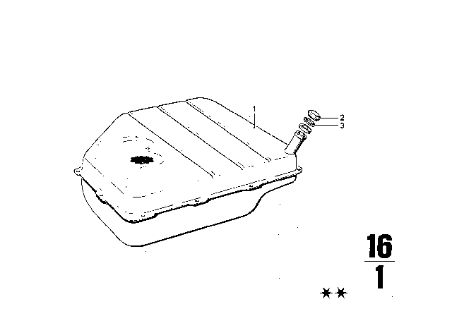 1970 BMW 2800 Filler Cap Diagram for 16111103704