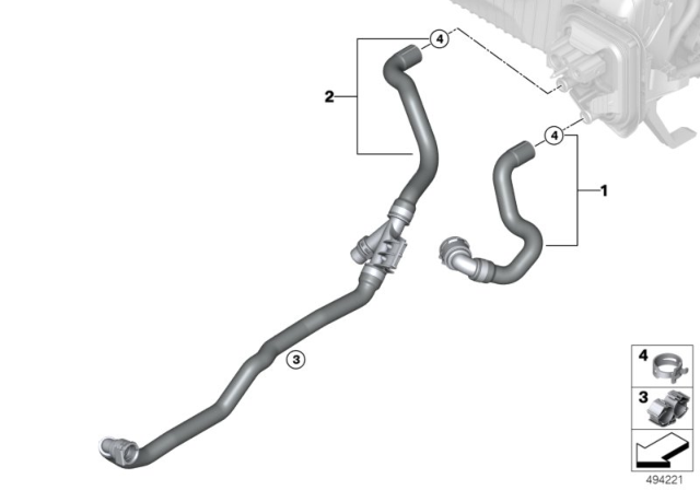 2019 BMW 330i Cooling Water Hoses Diagram