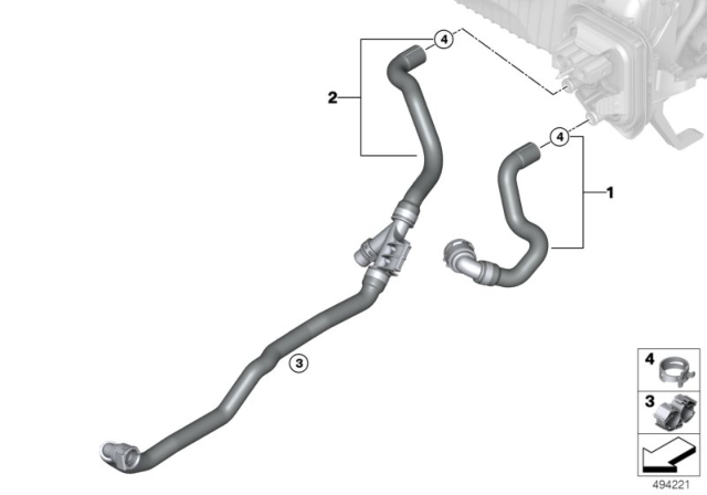 2019 BMW 330i xDrive Cooling Water Hoses Diagram