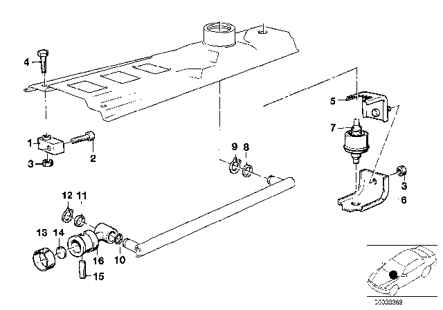 1985 BMW 318i Gearshift, Mechanical Transmission Diagram 2