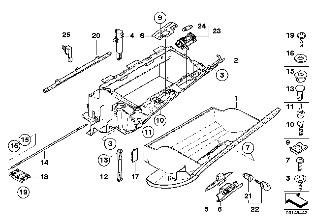 2008 BMW X3 Glove Box Lid Diagram for 51163420608