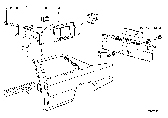 1977 BMW 320i Fill-In Flap Diagram for 51171864757