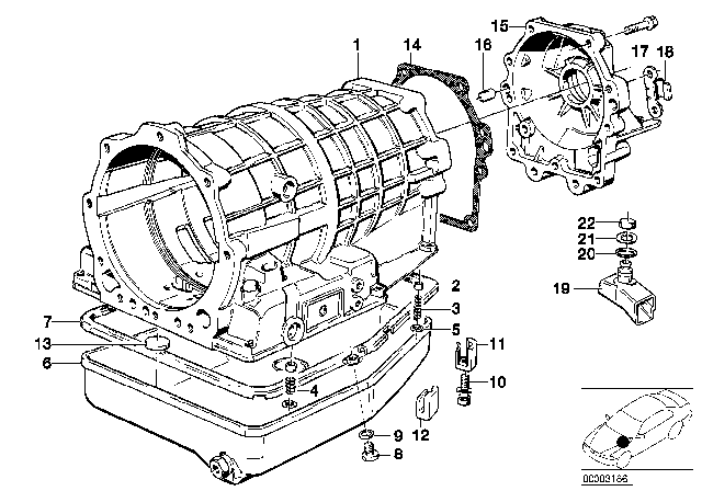 1985 BMW 535i Housing Parts / Lubrication System (ZF 4HP22/24) Diagram 2