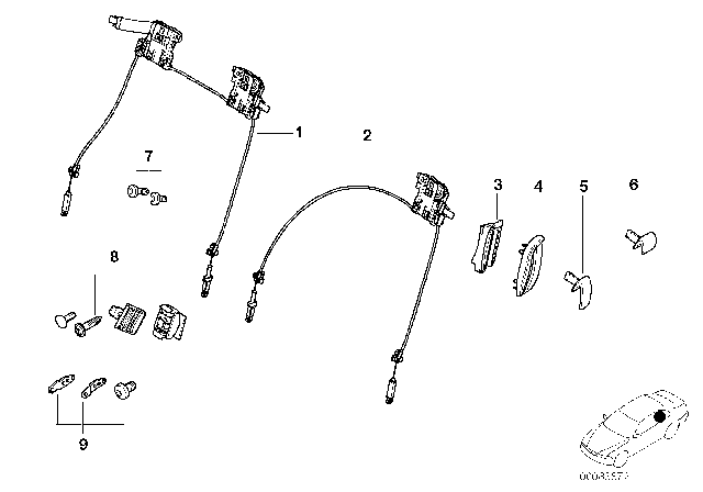 2006 BMW 330Ci Front Seat Backrest Unlocking Diagram