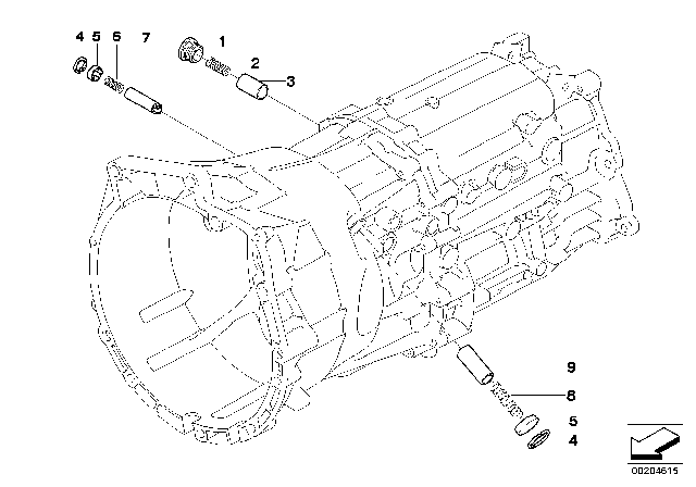 2010 BMW 335i xDrive Inner Gear Shifting Parts (GS6X53DZ) Diagram