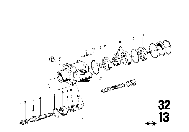 1976 BMW 3.0Si O-Ring Diagram for 32411105150