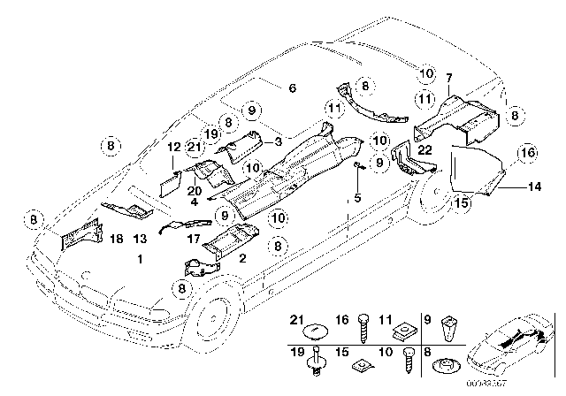 1998 BMW 740i Heat Insulation Diagram