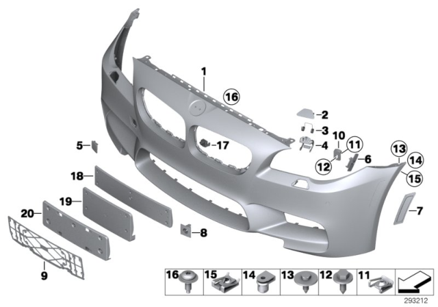 2013 BMW M5 Licence Plate Base Diagram for 51138047379