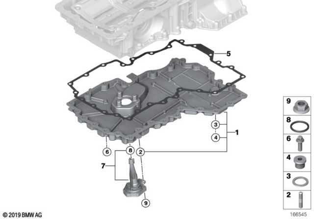 2014 BMW Alpina B7 Oil Pan Part, Oil Level Indicator Diagram 1