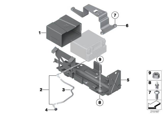 2016 BMW M5 Battery Holder And Mounting Parts Diagram 2