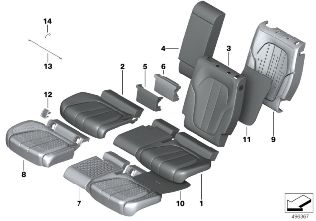 2020 BMW X5 Seat, Rear, Cushion & Cover Diagram 2
