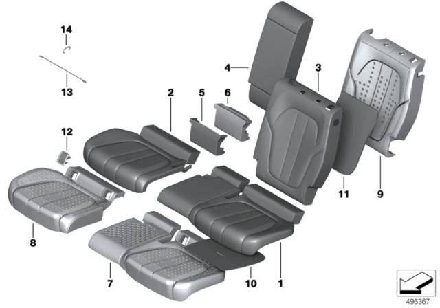 2020 BMW X7 LEATHER COVER FOR BASIC SEAT Diagram for 52208497979