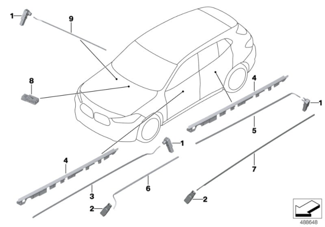 2019 BMW X2 LED Module Diagram