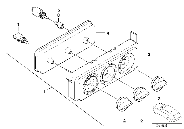 1996 BMW Z3 Heating / Air Conditioner Actuation Diagram