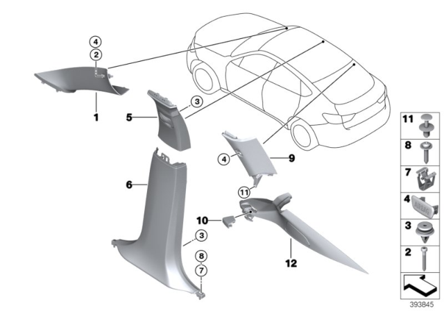 2016 BMW X6 M Cover, Column A Right Diagram for 51438061362