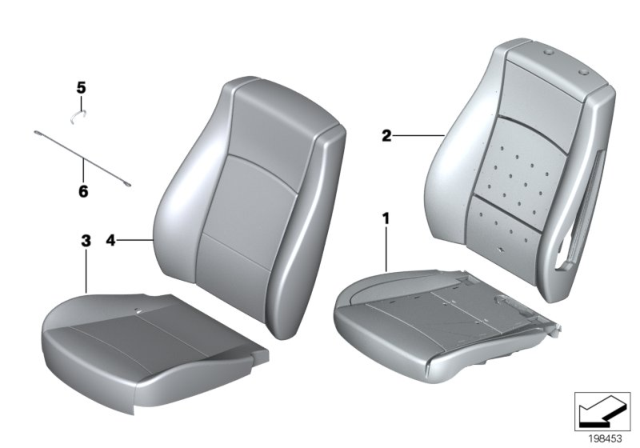 2015 BMW X1 Cover Basic Backrest Cloth/Leather,Right Diagram for 52107324172