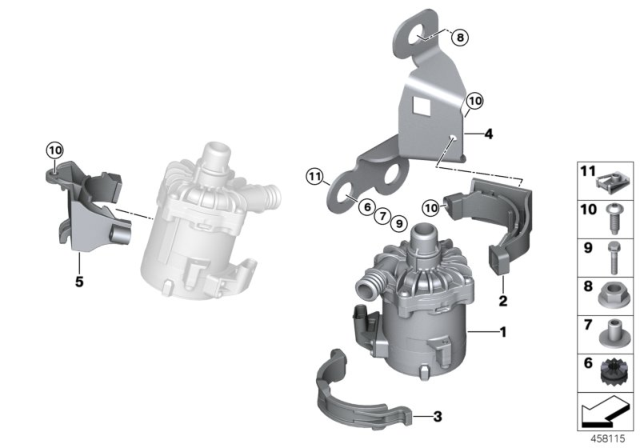 2015 BMW X5 M Cooling System - Coolant Pump Diagram