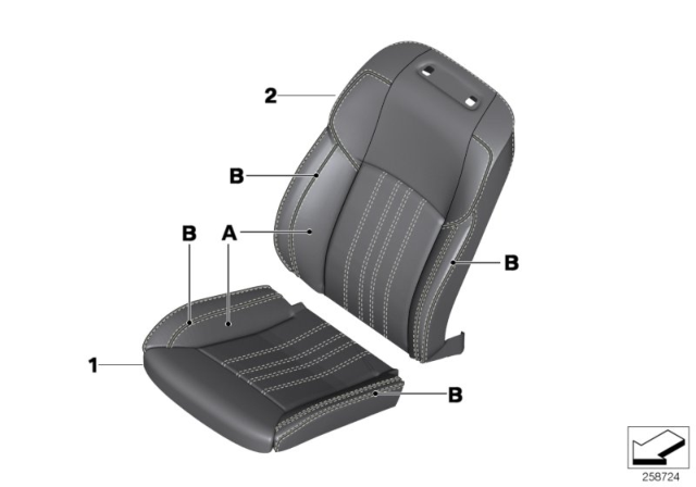 2014 BMW M5 Individual Cover For M Multifunction Seat Diagram