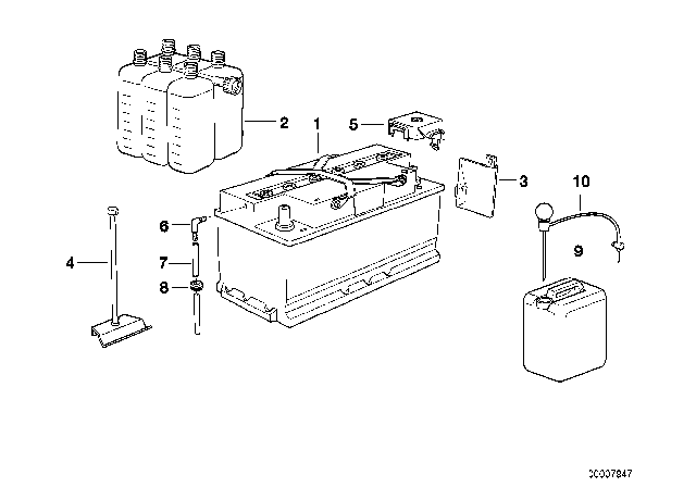 1995 BMW 740i Battery, Empty Diagram