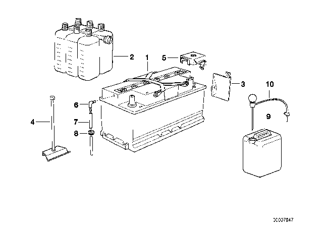 1999 BMW 750iL Battery, Empty Diagram