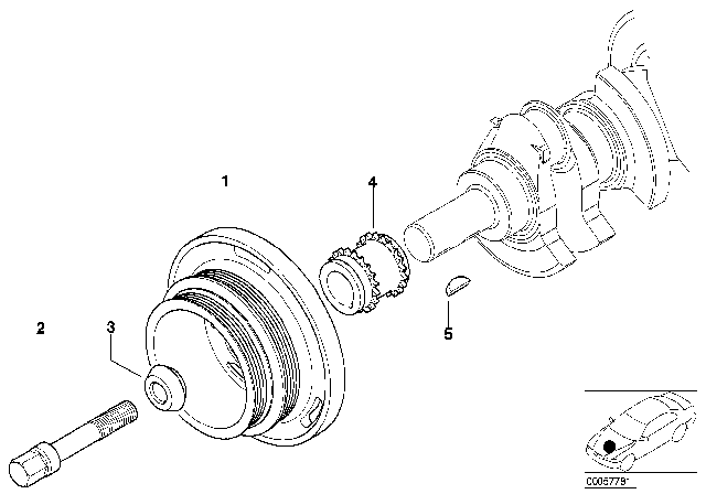 2004 BMW 325Ci Belt Drive-Vibration Damper Diagram