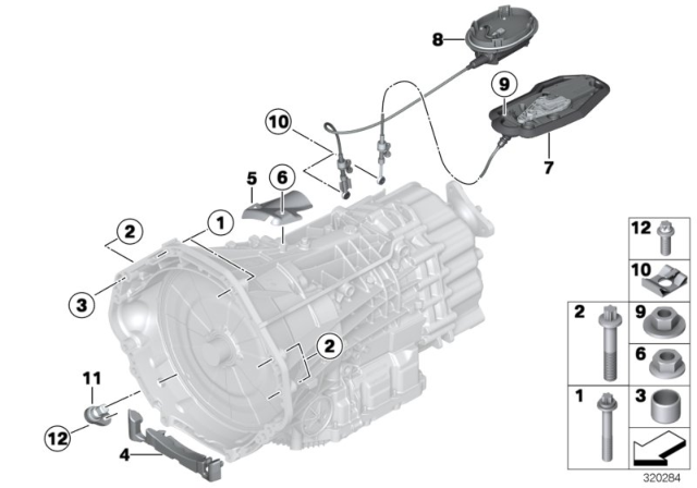 2014 BMW M6 Transmission Mounting Diagram