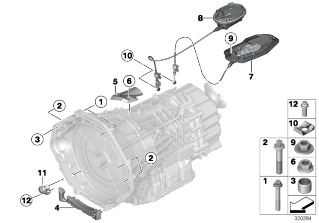 2018 BMW M6 Transmission Mounting Diagram