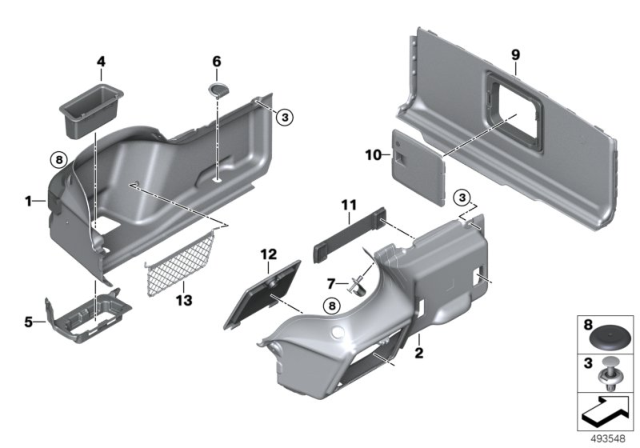 2020 BMW Z4 BRACKET FOR STORAGE TRAY, RE Diagram for 51476993855