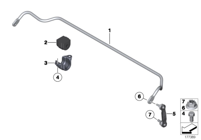 2015 BMW 640i xDrive Stabilizer, Rear Diagram