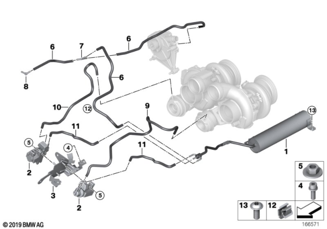 2011 BMW 550i GT Vacuum Control - Engine-Turbo Charger Diagram 1