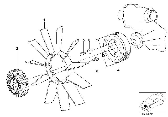 2003 BMW X5 Fan Coupling Diagram for 17417505109