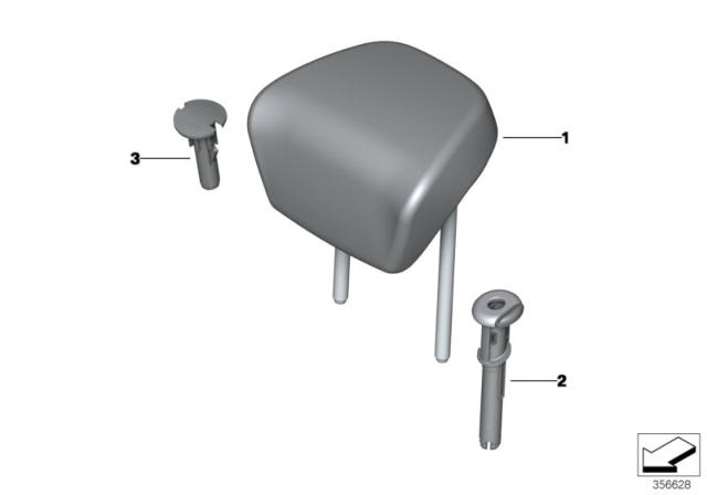 2015 BMW 428i Gran Coupe Rear Seat Head Restraint Diagram