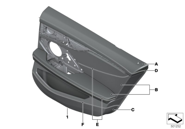 2020 BMW 840i Gran Coupe Individual Door Trim Panel Diagram 1