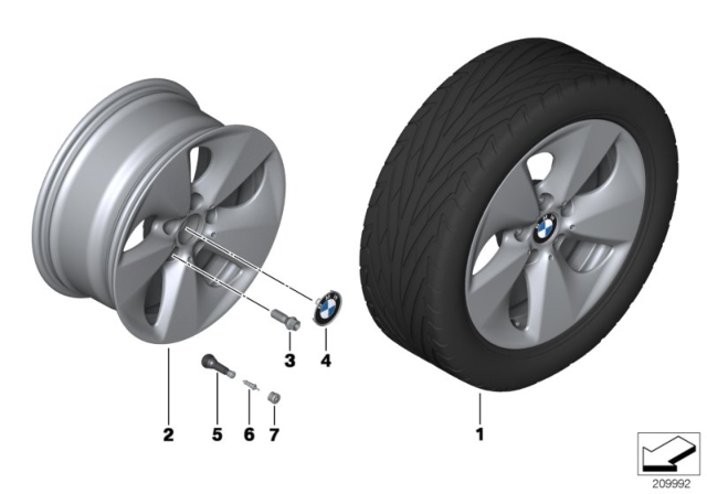 2017 BMW 640i Alloy Rim Left Diagram for 36116794681