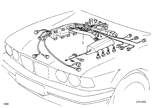 1997 BMW 540i Engine Wiring Harness Dme Diagram for 12511433804