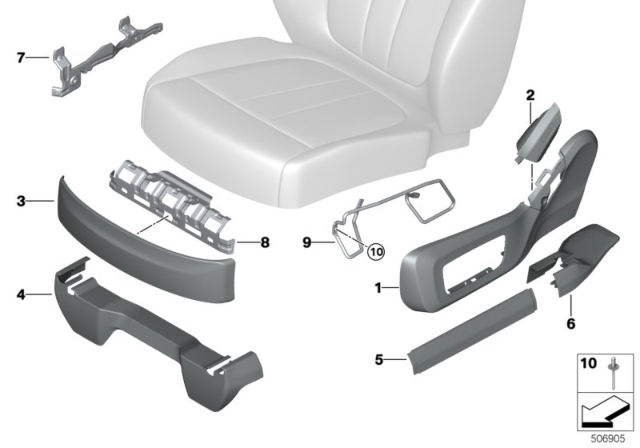 TRIM, SEAT INNER RIGHT Diagram for 52208494772