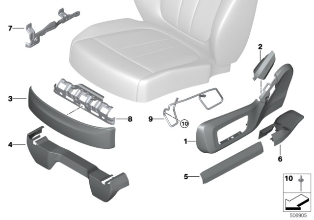 2020 BMW X7 Seat, Rear, Seat Trims Diagram 1