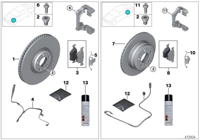 2010 BMW 750i Service, Brakes Diagram