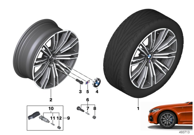 2019 BMW 330i BMW LA Wheel, Double Spoke Diagram 3