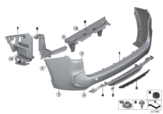 2016 BMW X5 M Flap, Towing Eye, Primed, Rear Right Diagram for 51128066894